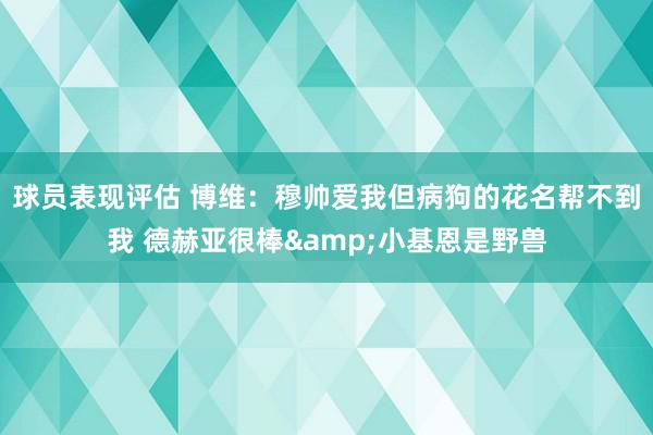 球员表现评估 博维：穆帅爱我但病狗的花名帮不到我 德赫亚很棒&小基恩是野兽