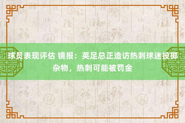 球员表现评估 镜报：英足总正造访热刺球迷投掷杂物，热刺可能被罚金