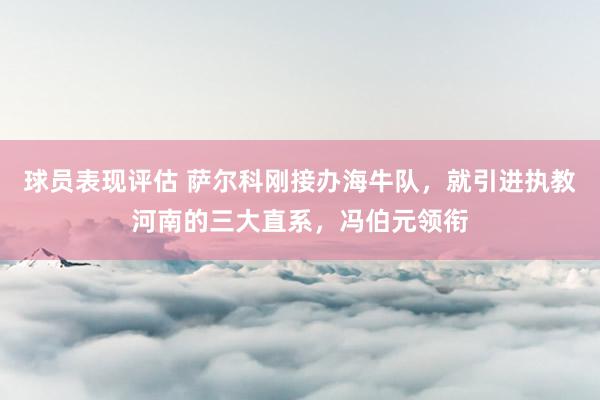 球员表现评估 萨尔科刚接办海牛队，就引进执教河南的三大直系，冯伯元领衔